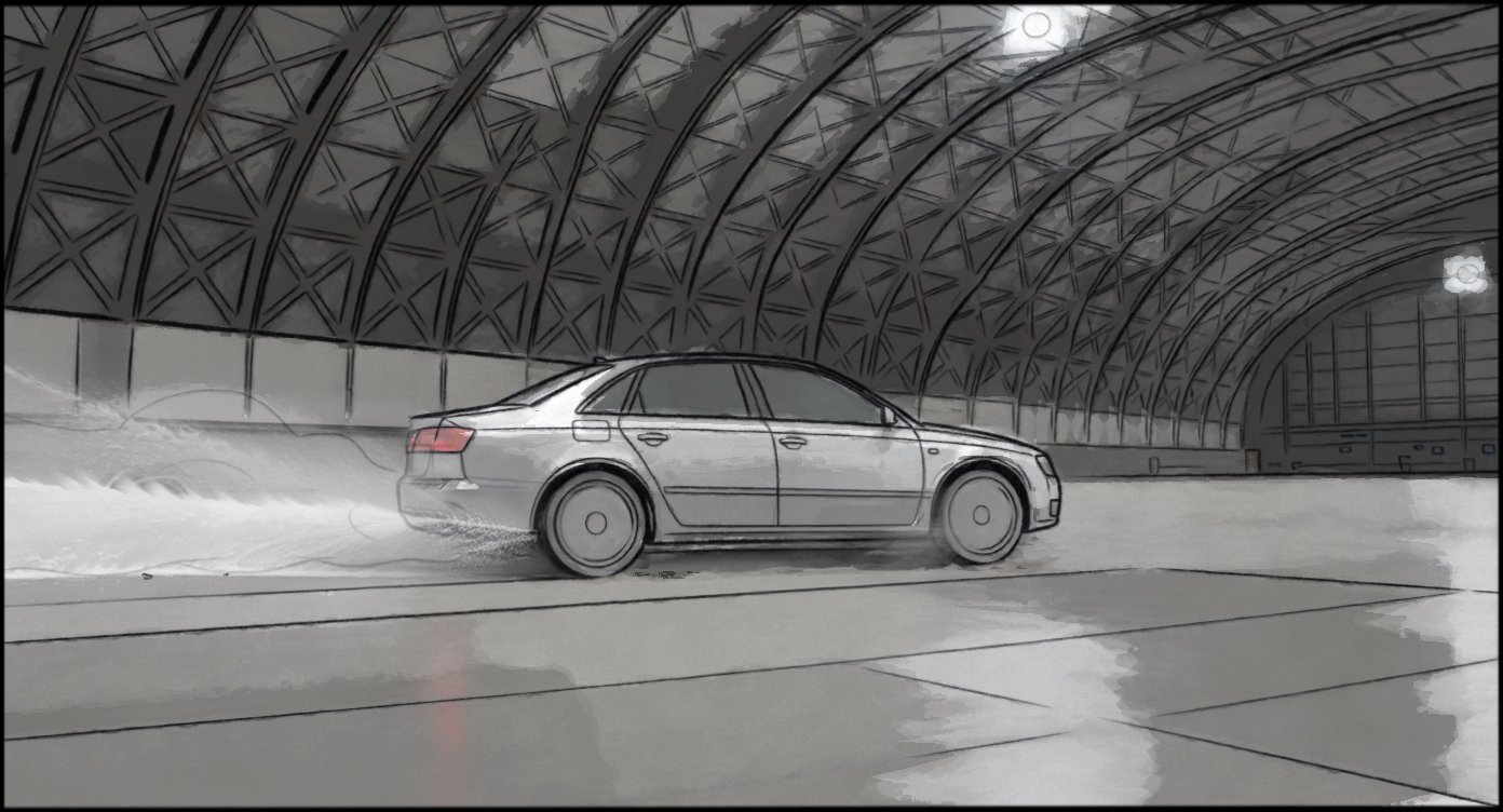 Automotive - Stunt Driving - storyboard frame 4 by Dakota Warren